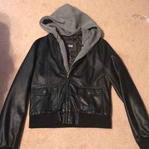 Black leather jacket